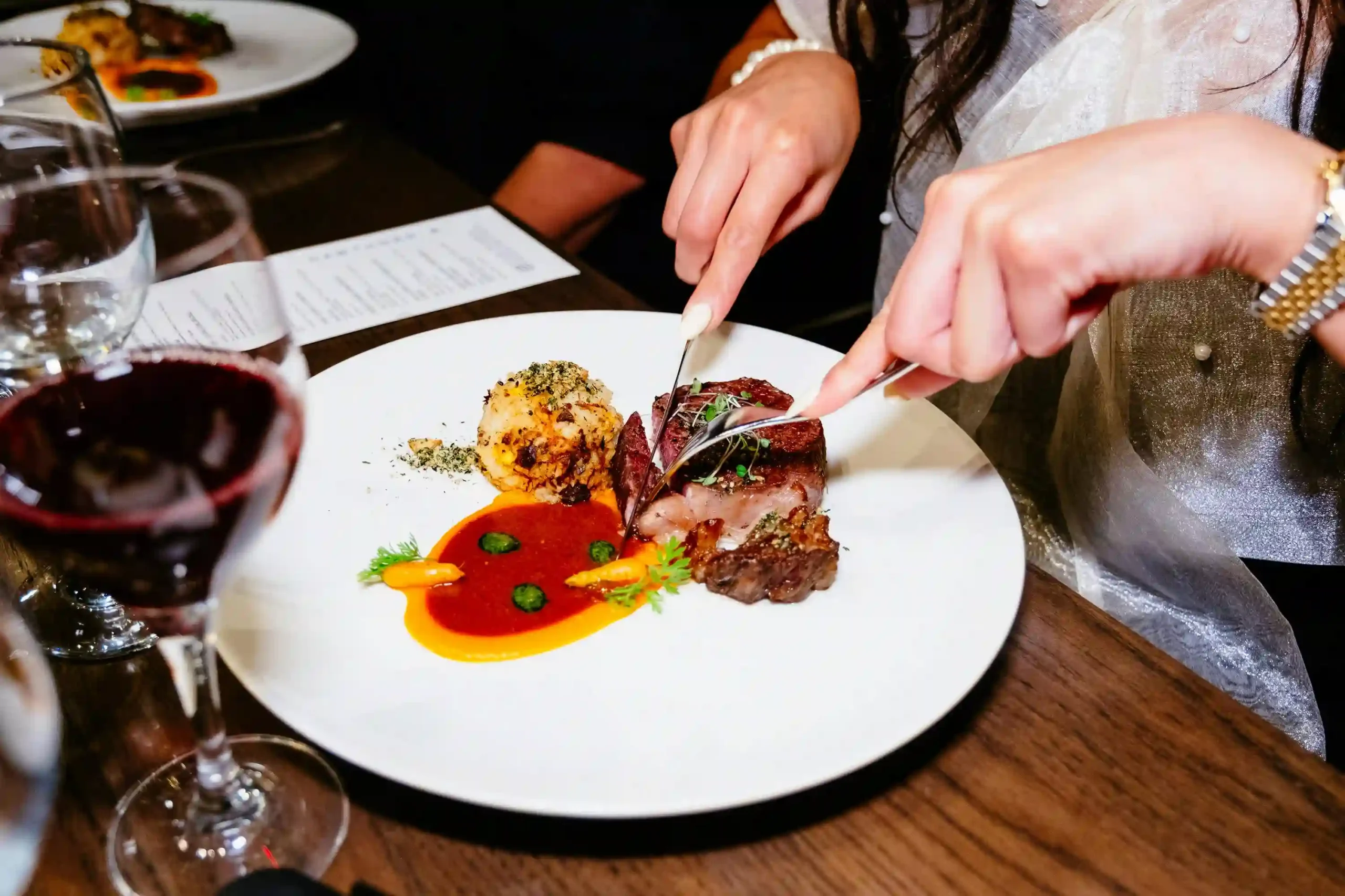 Juicy New York steak at The Walnut Tavern Bar & Grill Skiplyn Berkeley CA 94709