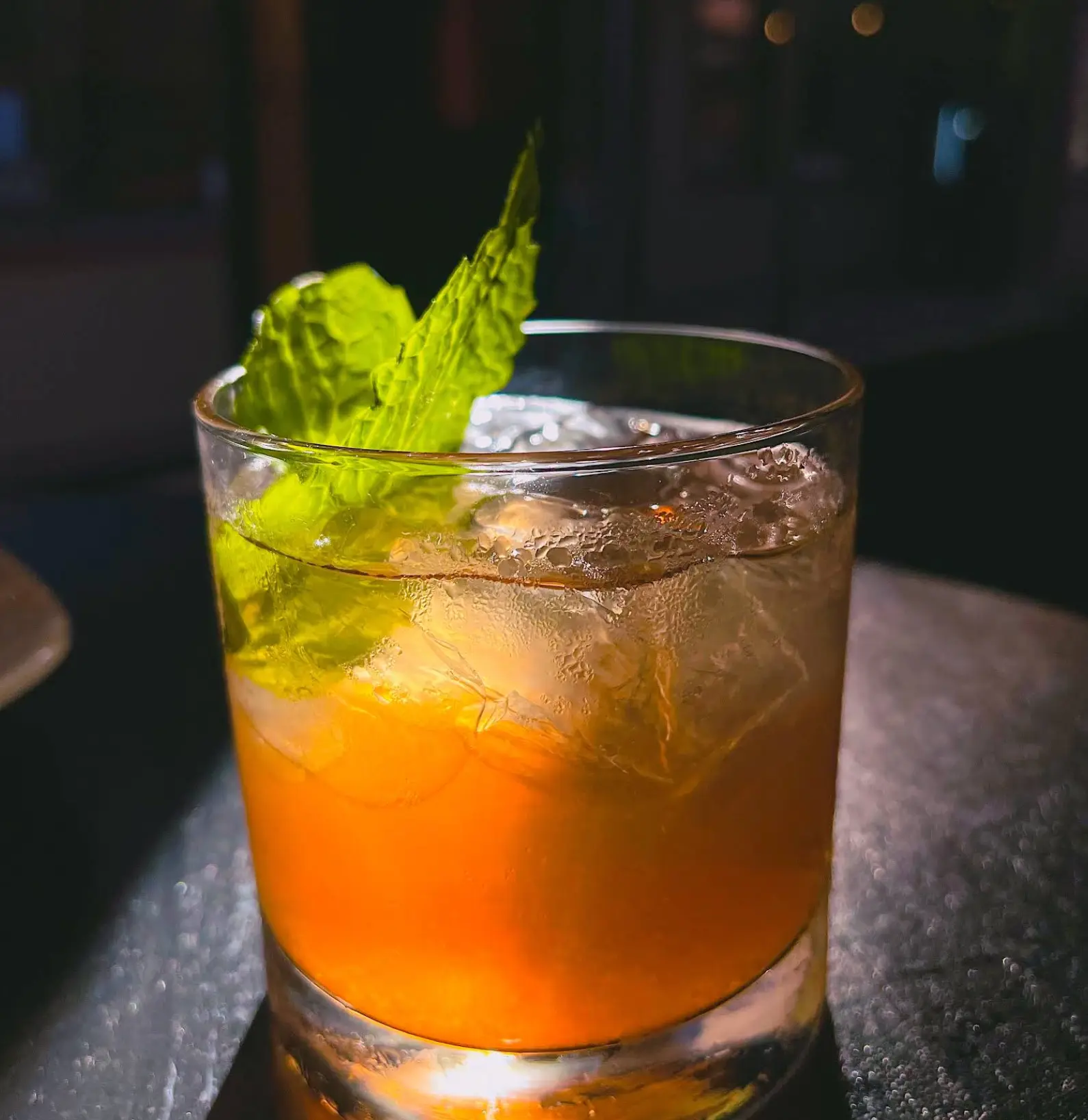 Old fashioned cocktail served at The Walnut Tavern Bar & Grill Skiplyn Berkeley CA 94709